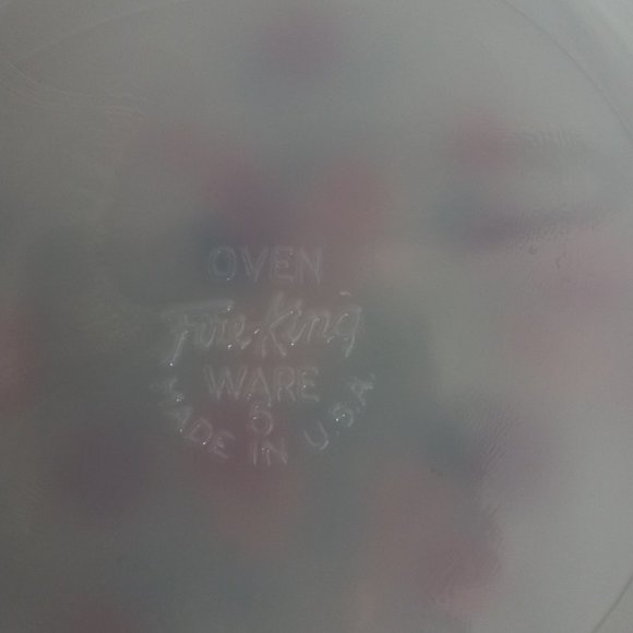 Vintage Fire King Primrose White Red Pink Flowers Salad Plate - Picture 8 of 10